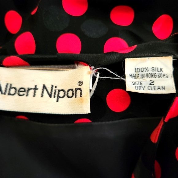 Albert Nipon Silk Dress Red Polkadot - Picture 9 of 13